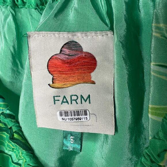 Farm Rio Green Floral One Shoulder Maxi Dress Size Small - Picture 6 of 8